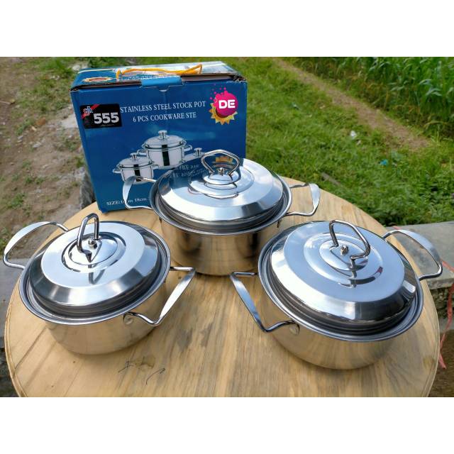 Panci set stainless stell 555 3 susun