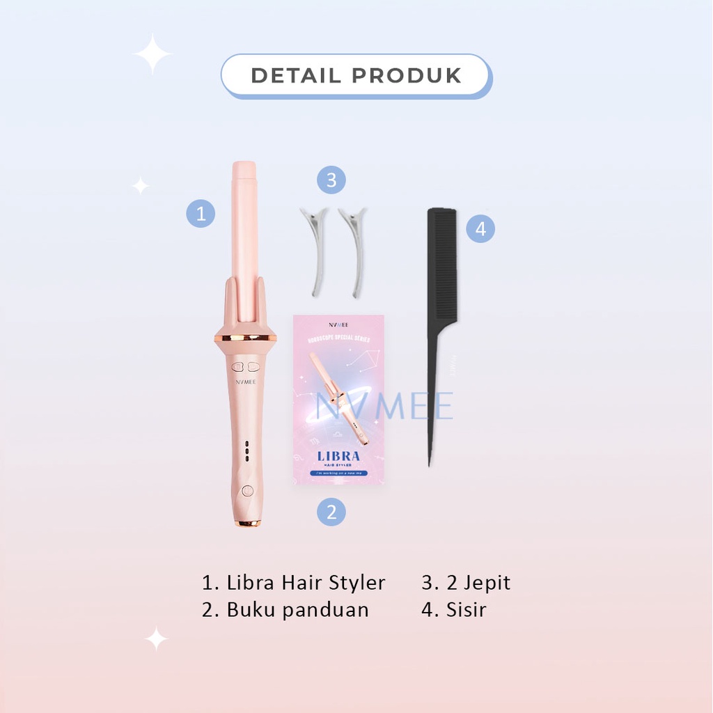 NVMEE - Catokan Keriting Keramik Otomatis Libra Hair Styler New Desain Elegant