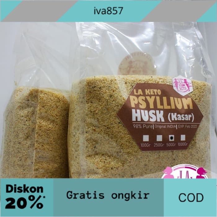 

PROMO PSYLLIUM HUSK FLAKE/KASAR 1000gram Original India GRATIS ONGKIR