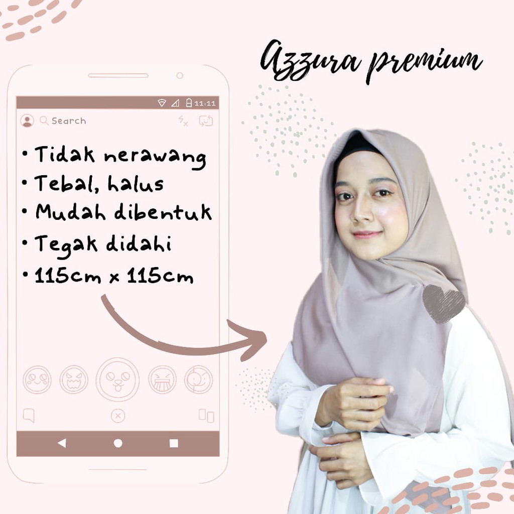 Hijab Segi empat azzura premium