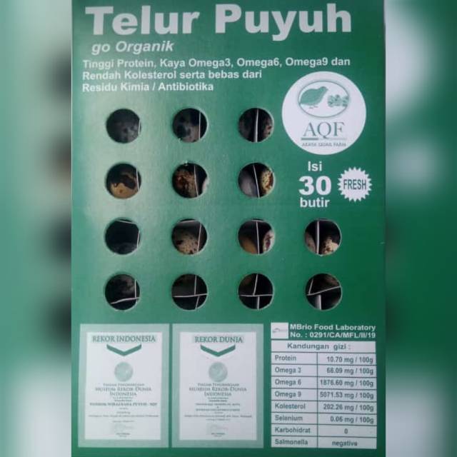 

TELUR BURUNG PUYUH PREMIUM ISI 30 BUTIR
