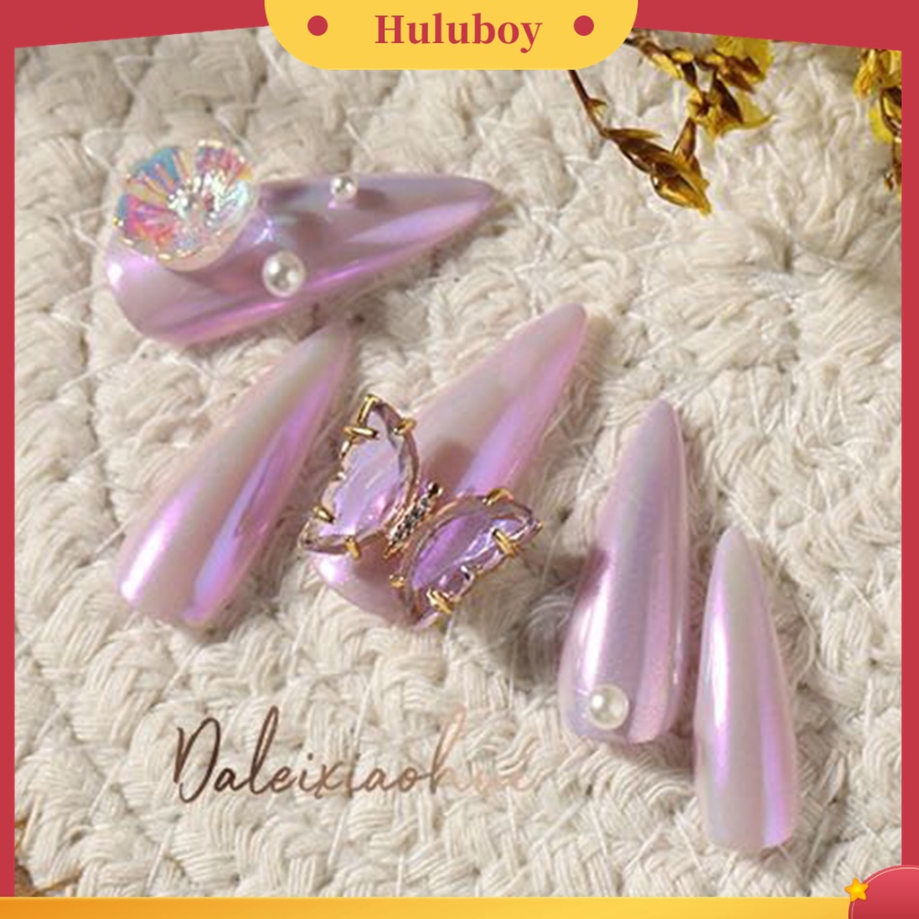 Huluboy Huluboy♡ Butterfly Ornamen Kuku 3D Bentuk Kupu-Kupu Warna-Warni Bahan Zircon Untuk Wanita