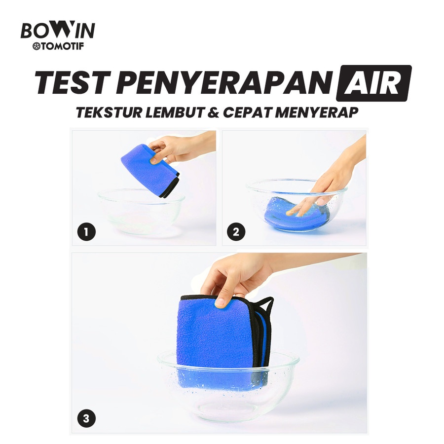 Bowin Microfiber Lap Polish Detailing Exterior Interior Mobil Motor