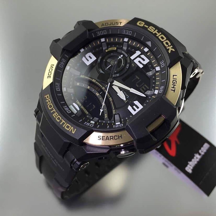 Jam Tangan Pria Casio G-Shock GA-1000 Gravity Master Black Gold Ori BM