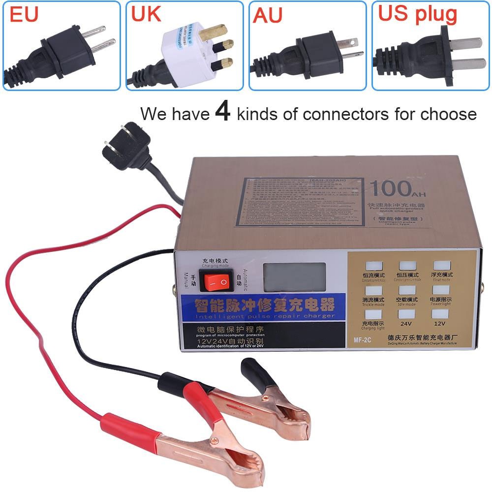 Taffware Charger Aki Mobil Lead Acid Smart Battery Charger 12V/24V 200AH - Golden