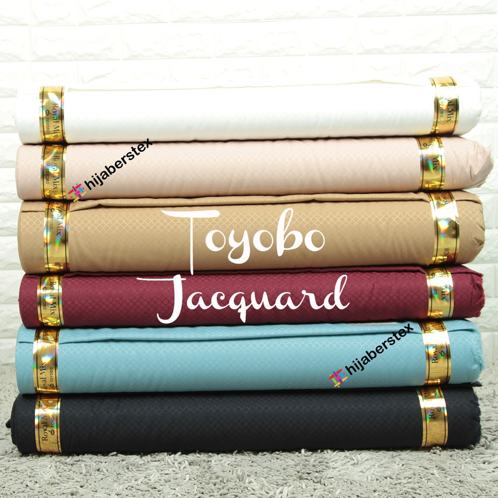 HijabersTex 1/2 Meter Kain TOYOBO JACQUARD - Circle Emboss