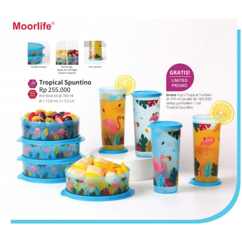 Tempat Makan + Botol Minum Moorlife Promo/Paket Hemat /Paket Murah Moorlife/1 set isi 2 pcs
