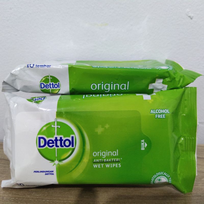 Dettol wipes 10s Tissue basah Isi 10 lembar