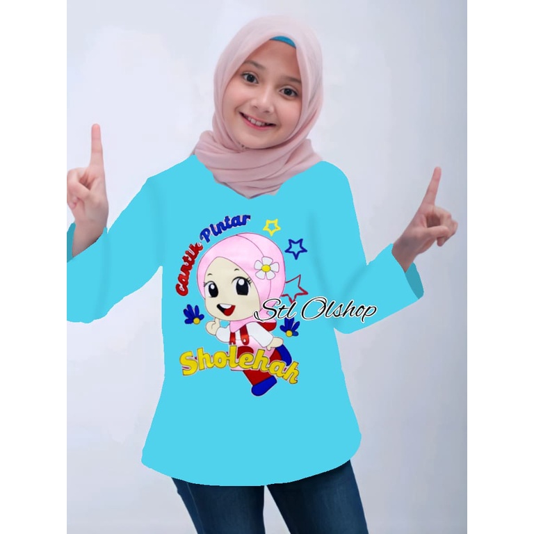Kaos atasan cantik pintar lengan panjang anak perempuan murah &amp; kekinian | motif lucu | 1-10 Tahun