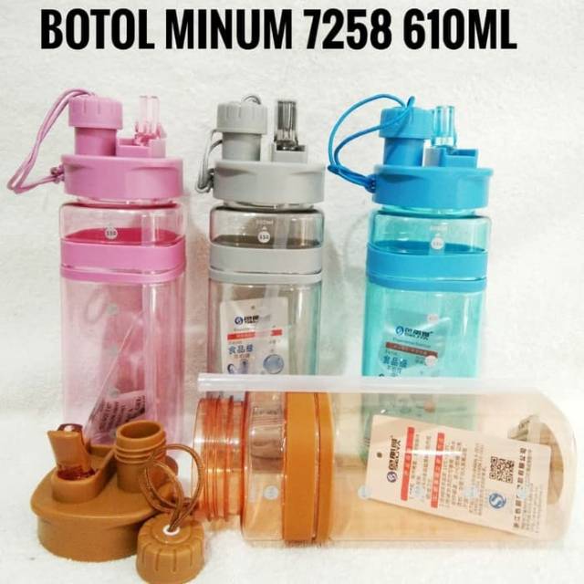 BOTOL MINUM SEDOTAN BOTOL MINUM SPORT 7258 STRAW BOTTLE (1 kg 6 pcs)