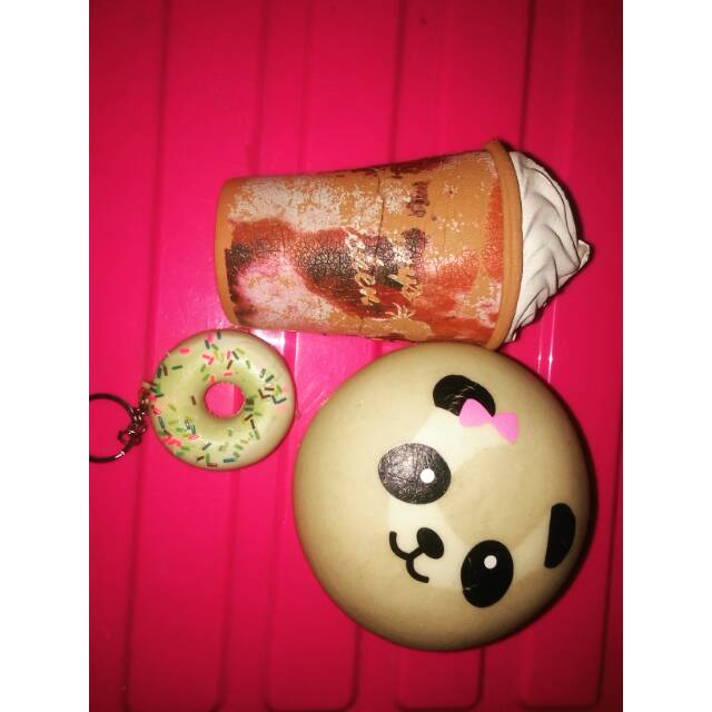 Squishy SunnysKitchen + Squishy Jumbo Panda Bun + Squishy DONAT