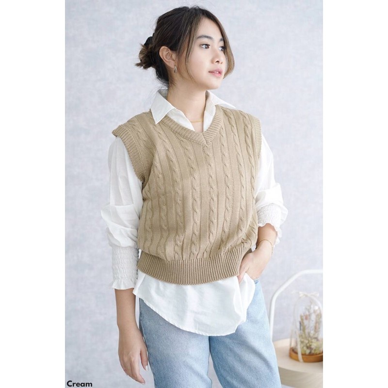 Rompi Cabel Rajut | Rompi Rajut | Vest Rajut | Rompi Korea | Rompi Rajut Korea | Rompi Rajut Wanita
