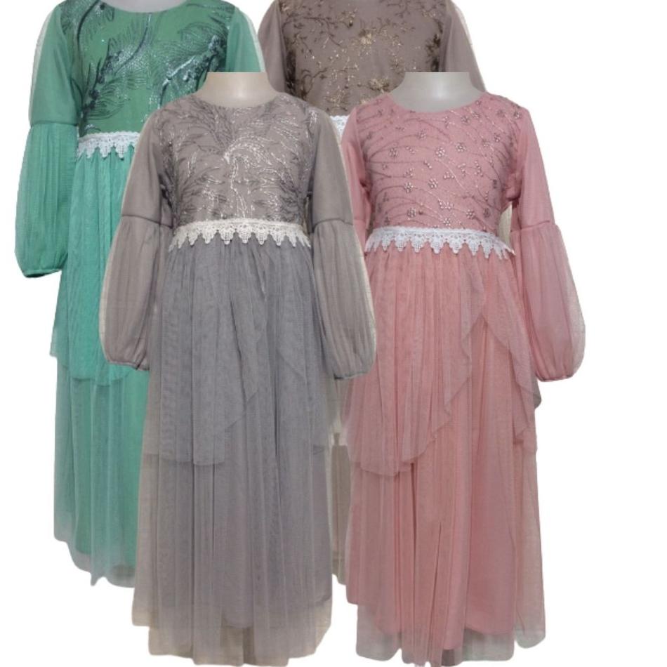Berkualitas Baju Muslim Anak Perempuan Rndgngbsr  Gaun Pesta anak Usia 4 - 10 Tahun| Dress Anak Brukat  ~