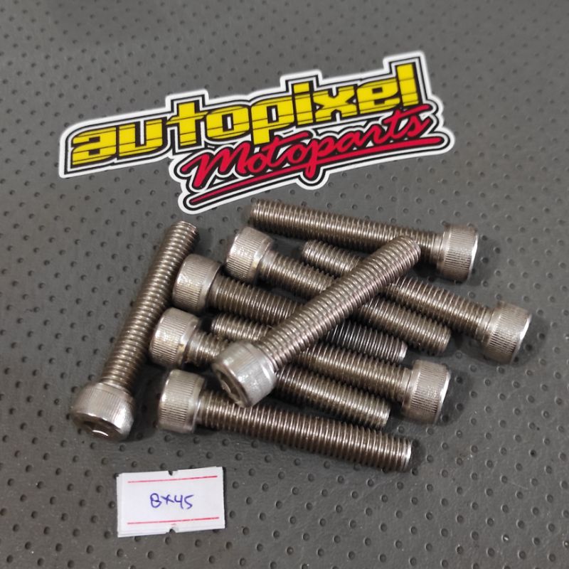 Baut L stainless 8x45 ukuran baut drat 12 panjang 4.5cm