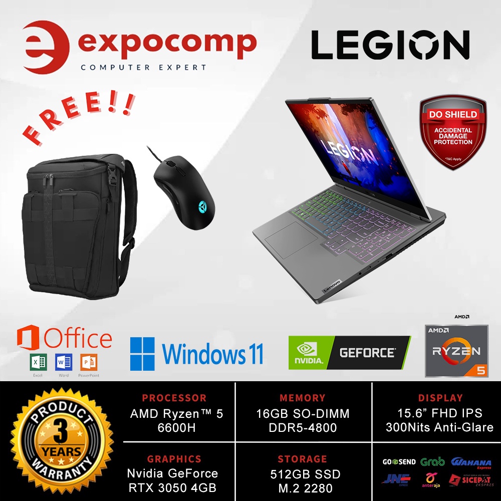 LENOVO GAMING LEGION 5-15ARH7 07ID GREY R5-6600