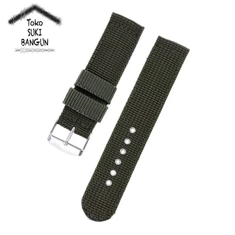 18mm Tali Jam Nylon Nato Army Buckle Watch Strap Stainless Steel