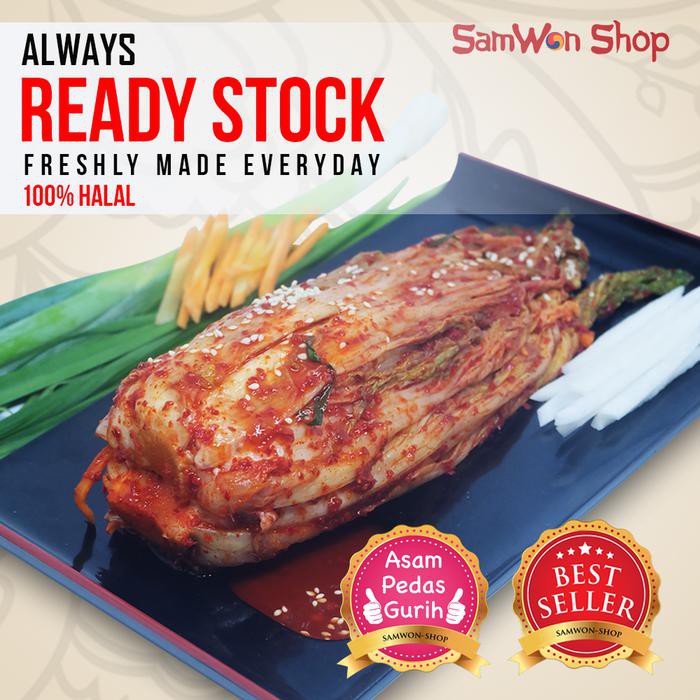 

TERLARIS!! KIMCHI SAWI ORIGINAL BONGKOL UTUH FRESH 1 KG SAMWON MAKANAN KOREA TERMURAH