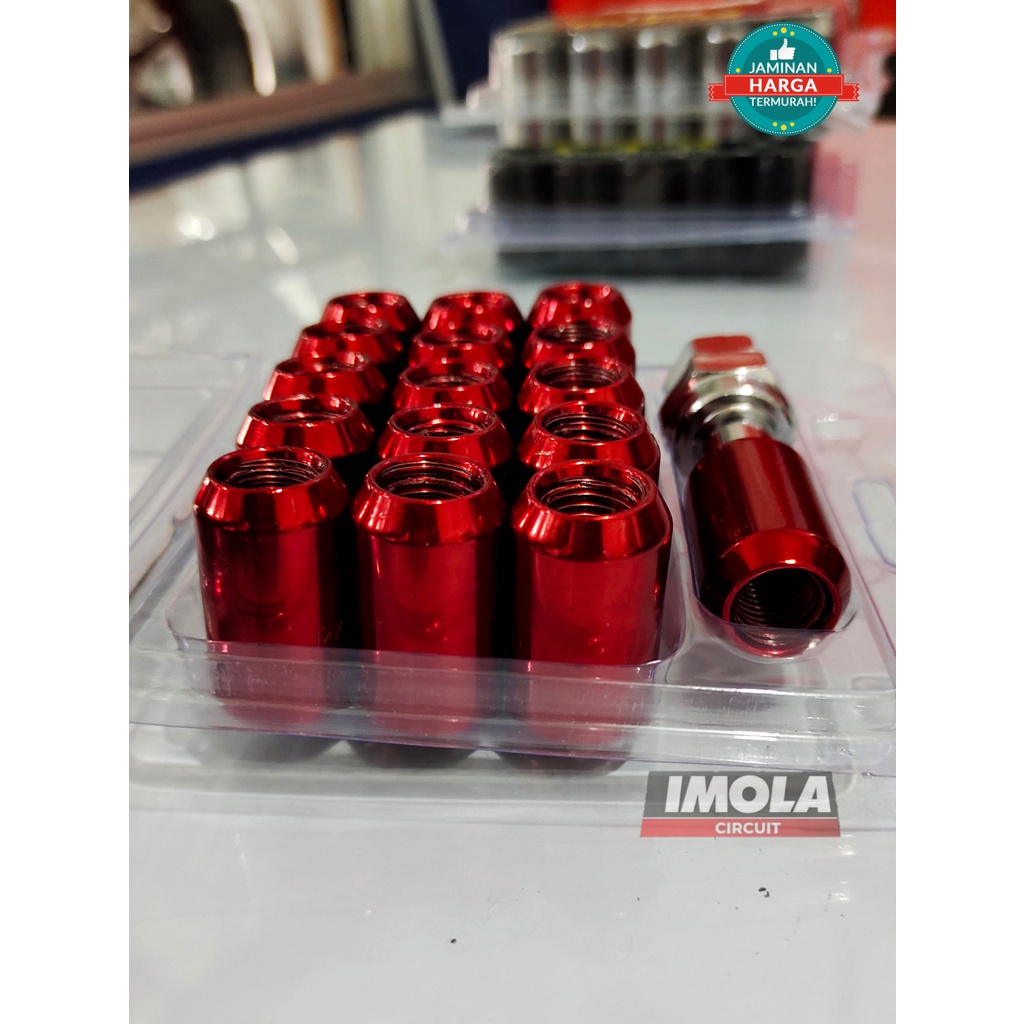 LUGNUT Baut Roda MUR Mobil Ukuran 1,5 mm Merah Honda Toyota ORIGINAL