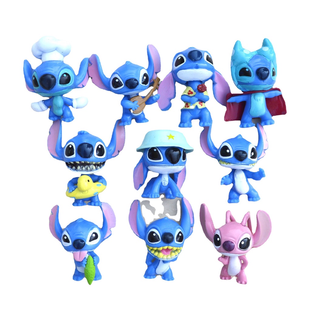 10pcs Mainan Boneka Stitch Untuk Dekorasi Topper Kue