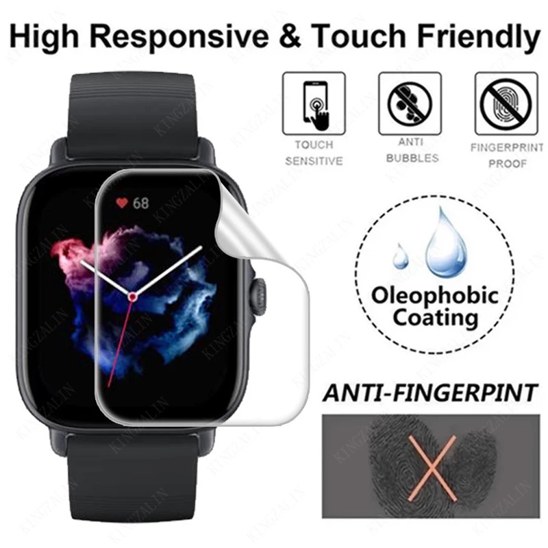 Film Hydrogel Pelindung Layar Smartwatch Huami Amazfit GTS 4 mini Full Cover Anti Gores / Sidik Jari