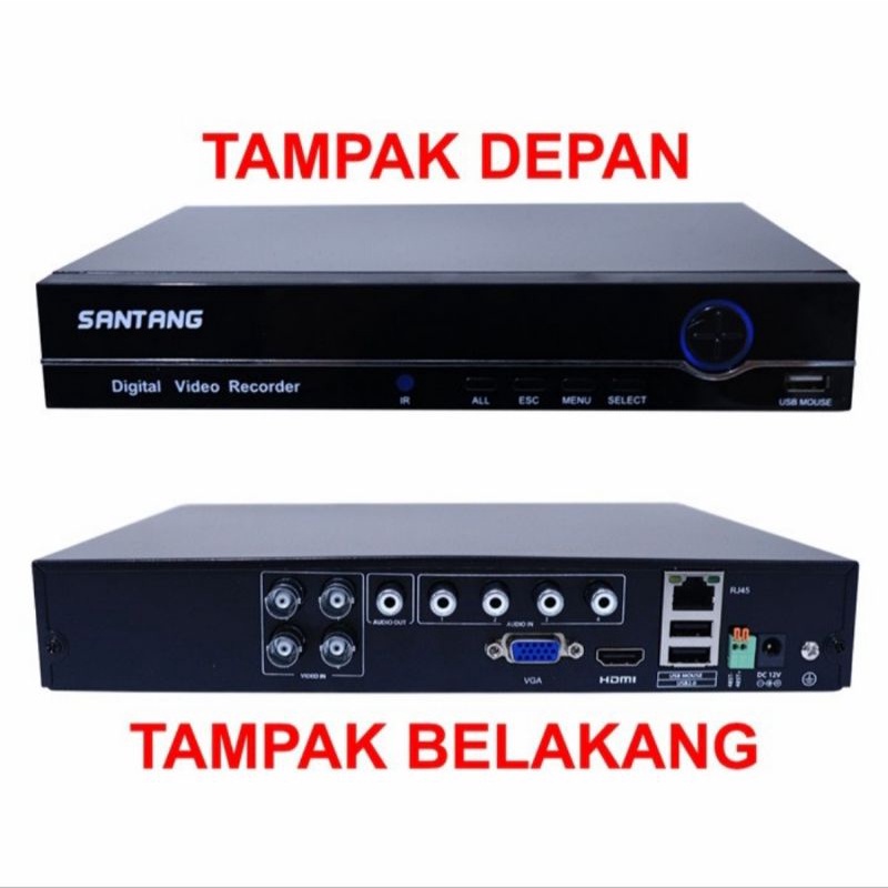 Paket CCTV XVR 4Channel, 4 Camera In/Outdoor, 4 Kabel RG59, Power, HDD 500gb, GARANSI 1 TAHUN