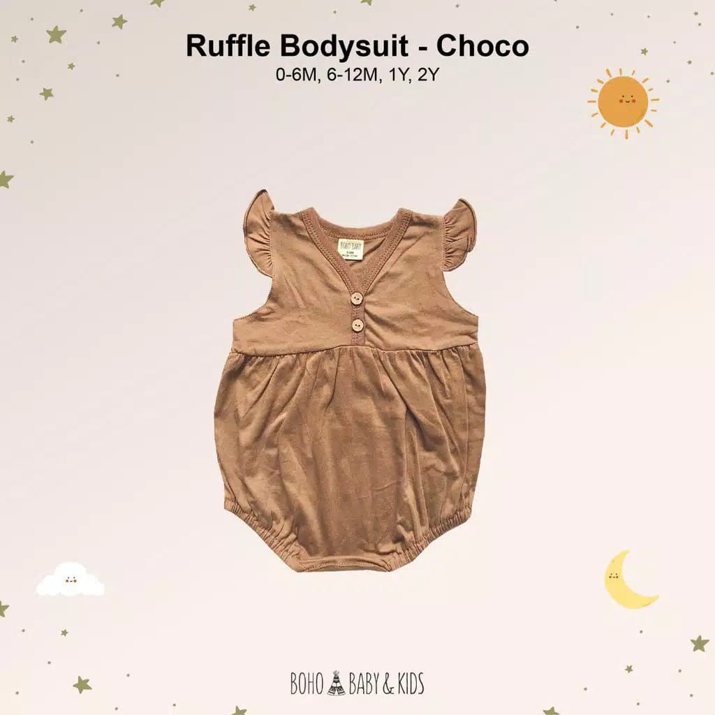 PROMO 7.7 BOHO BABY Ruffle Jumper anak Jumper bayi Bodysuit 0 - 2 Tahun BOHOBABY BOHOPANNA