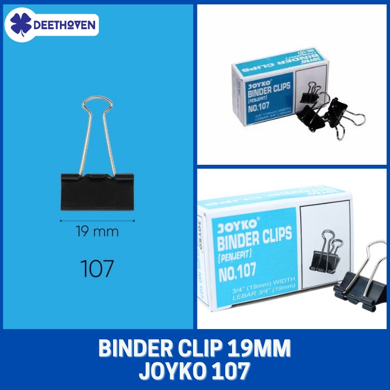 

Binder Clip / Penjepit Kertas JOYKO No. 107 (19 mm) isi 12pcs