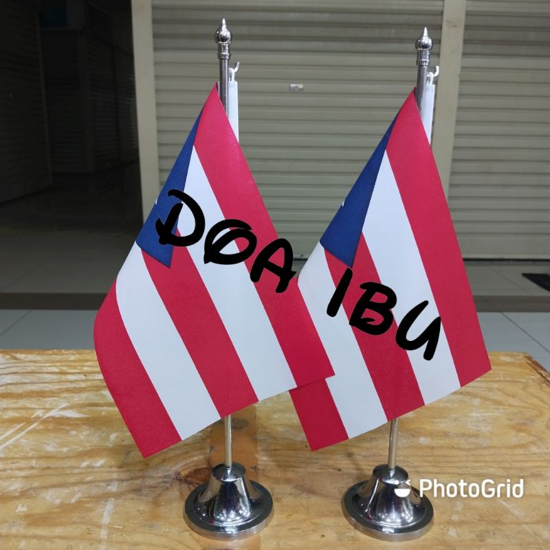 

best seller tiang stenlis meja+bendera PUERTO RICO ready stock