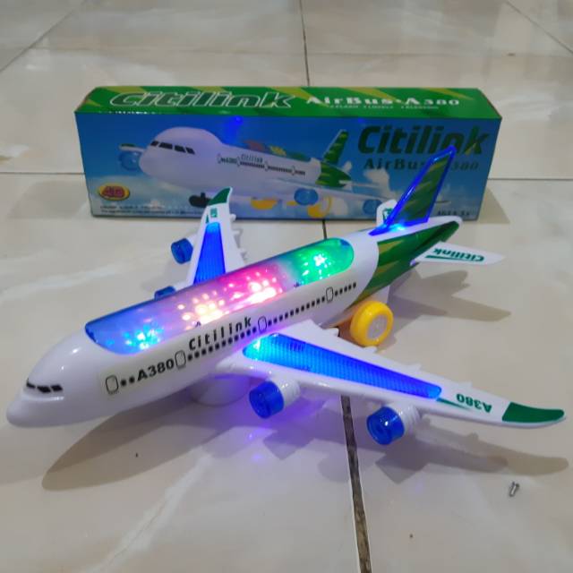 mainan replika pesawat terbang Citilink ( miniatur edukasi, anak )