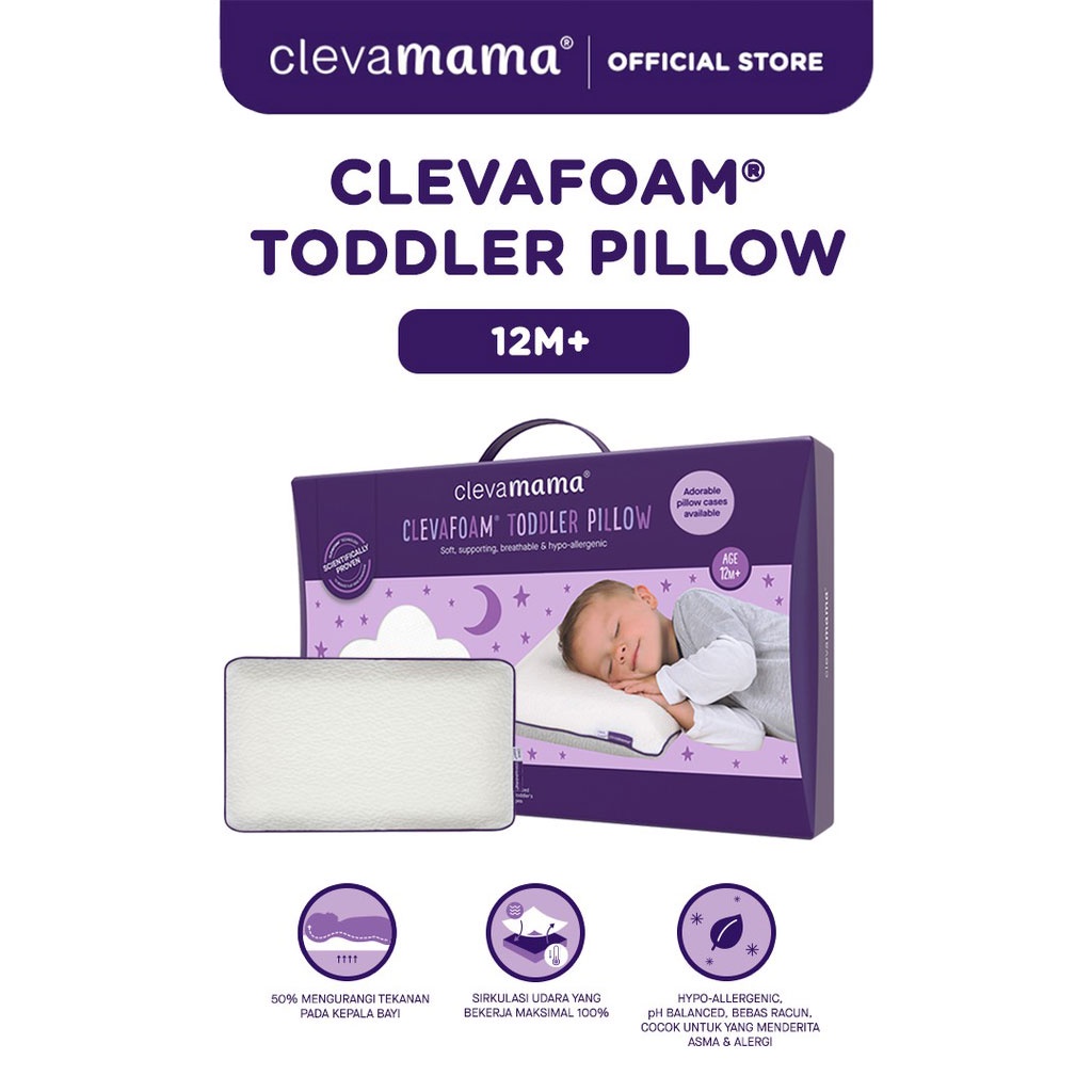 Castle - Clevamama Baby Clevafoam® Toddler Pillow - Bantal Bayi 12 Bulan +