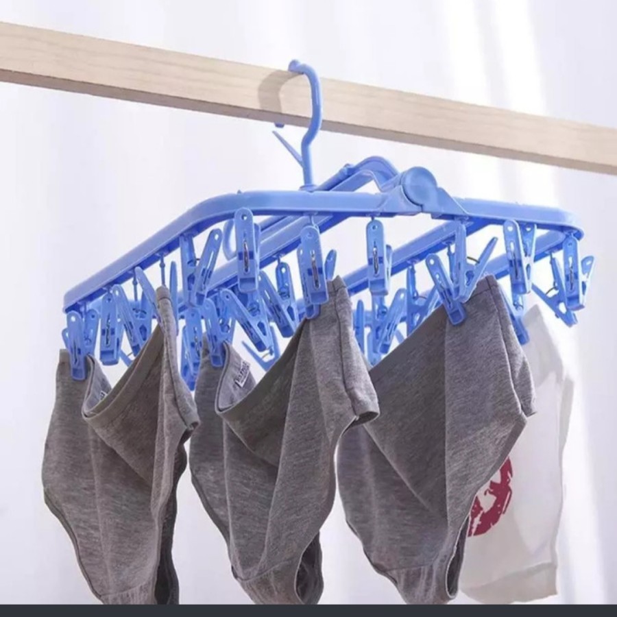 IKILOSHOP Hanger 32 jepit gantungan jemuran baju kaos kaki serbaguna laundry set