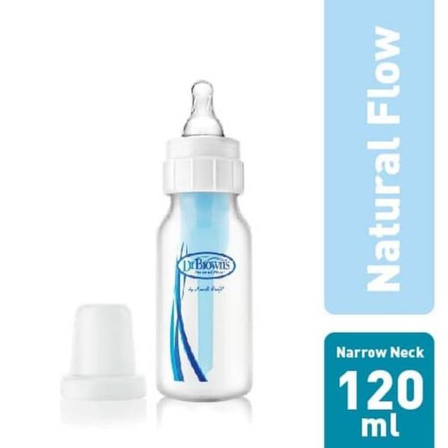 BOTOL SUSU DR BROWN'S STANDART BABY BOTTLE NECK 4OZ / 120ML PP OPTION PLUS / NATURAL FLOW 120ML