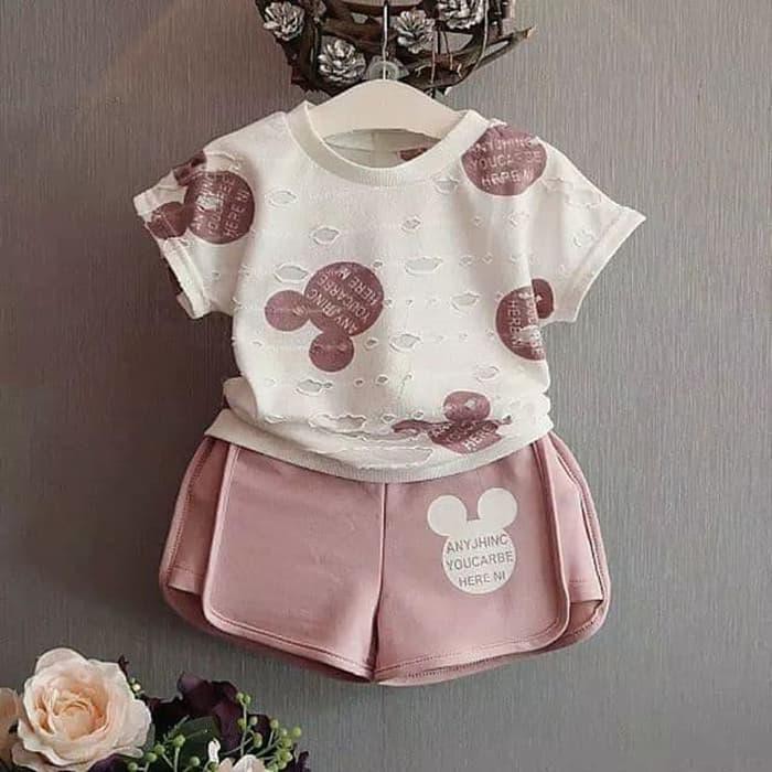 Baju bayi Pakaian bayi perempuanSetelan bayi perempuan mickey mouse