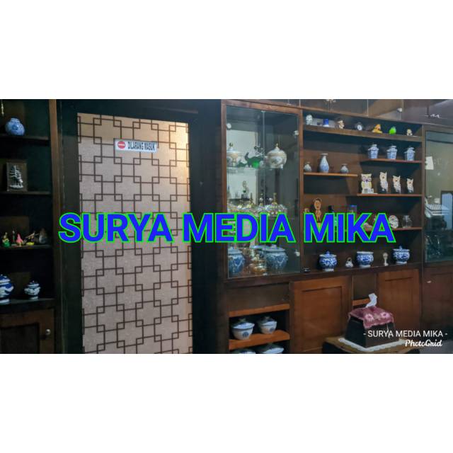 Stiker Kaca Sunblast motif minimalis cokelat