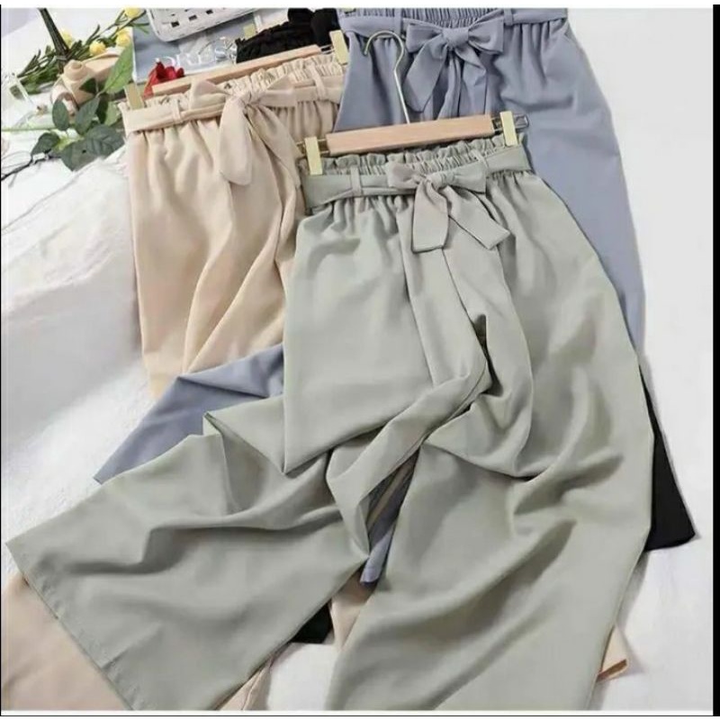 KULOT RIBBON Celana panjang wanita kulot wofis kulot ribbon pants