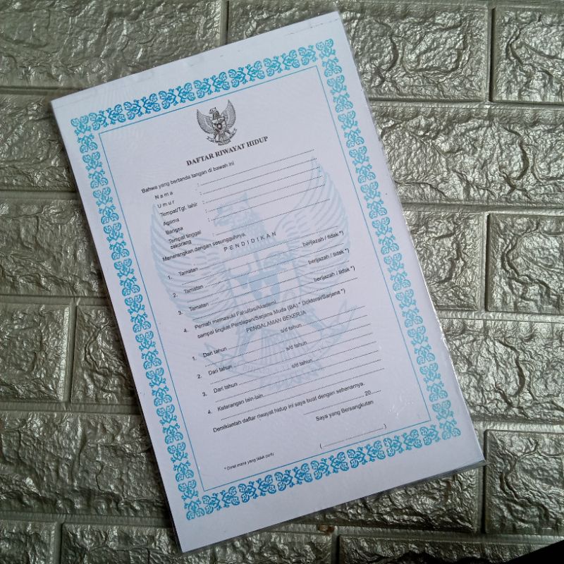 

Daftar Riwayat Hidup (Isi 100 lembar)