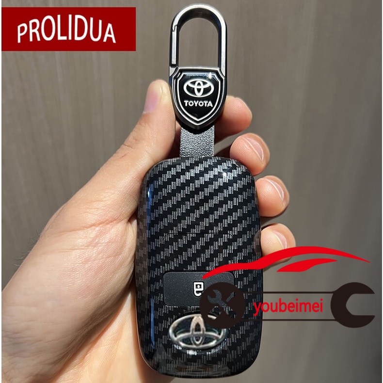 1pc Cover Kunci Remote Mobil Toyota Veloz 2022 Veloz 2021 Raize Avanza 2022 Bahan ABS Carbon Fiber