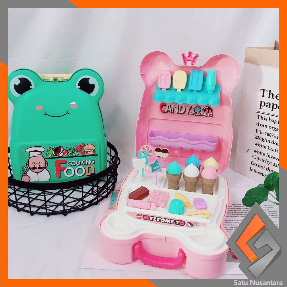 SN-M108 Mainan Kitchen Set Tas Ransel Anak Set Dapur Mainan Masak Masakan Wastafel / Ice Cream Maker