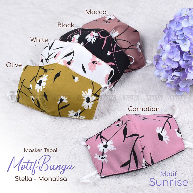 Masker Hijab Tebal 3ply Stella – Monalisa Motif