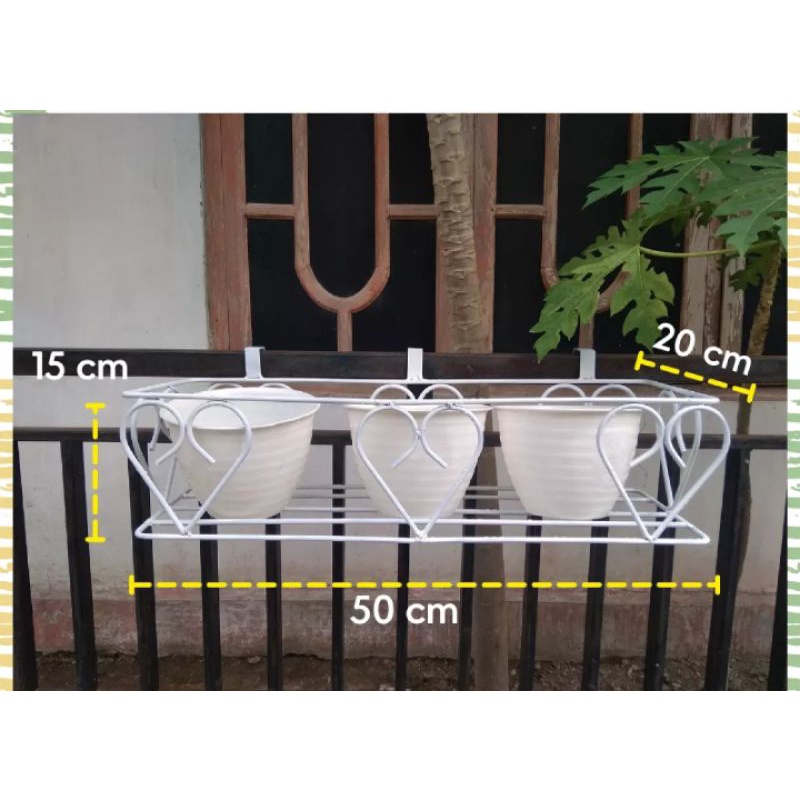 stending pot bunga besi /.rak pot bunga balkon model love/rak pot tanaman