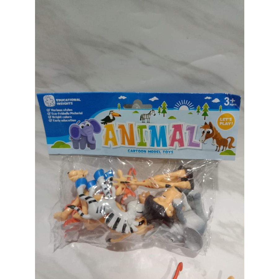 Mainan Miniatur Animal Cartoon Toy Set / Set Figure Kartoon Binatang