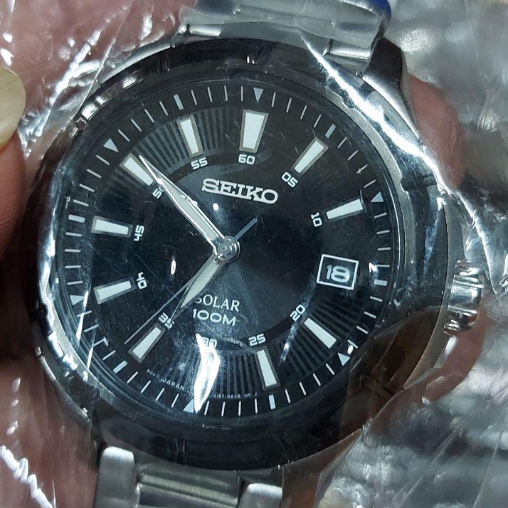 Seiko Criteria SNE083P1 Solar Black Bezel Dial - Jam Tangan Pria SNE083