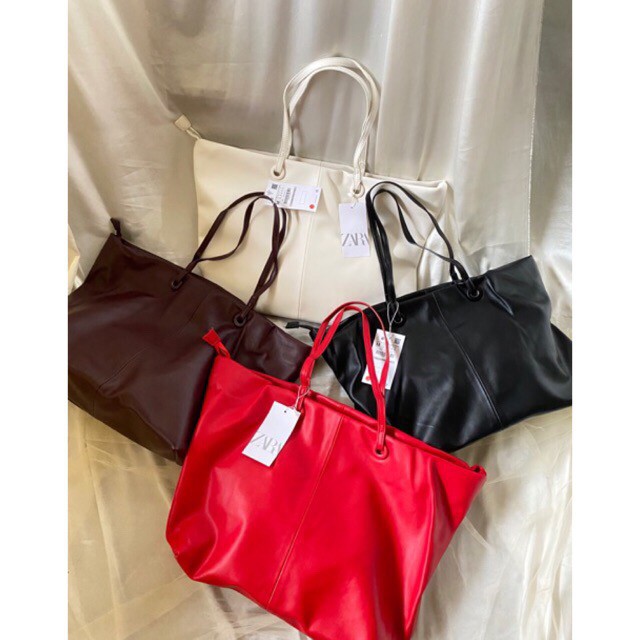 Zara Lamb Skin Big Tote