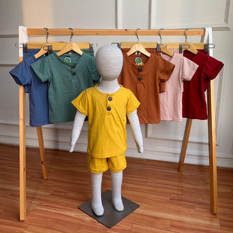 Setelan Pineapple  Anak laki -laki perempuan set Button