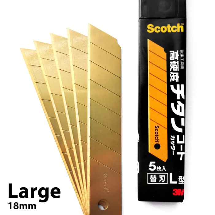 

CODE450 Refill Cutter Emas, Scotch 3M 18mm Titanium Blade Besar