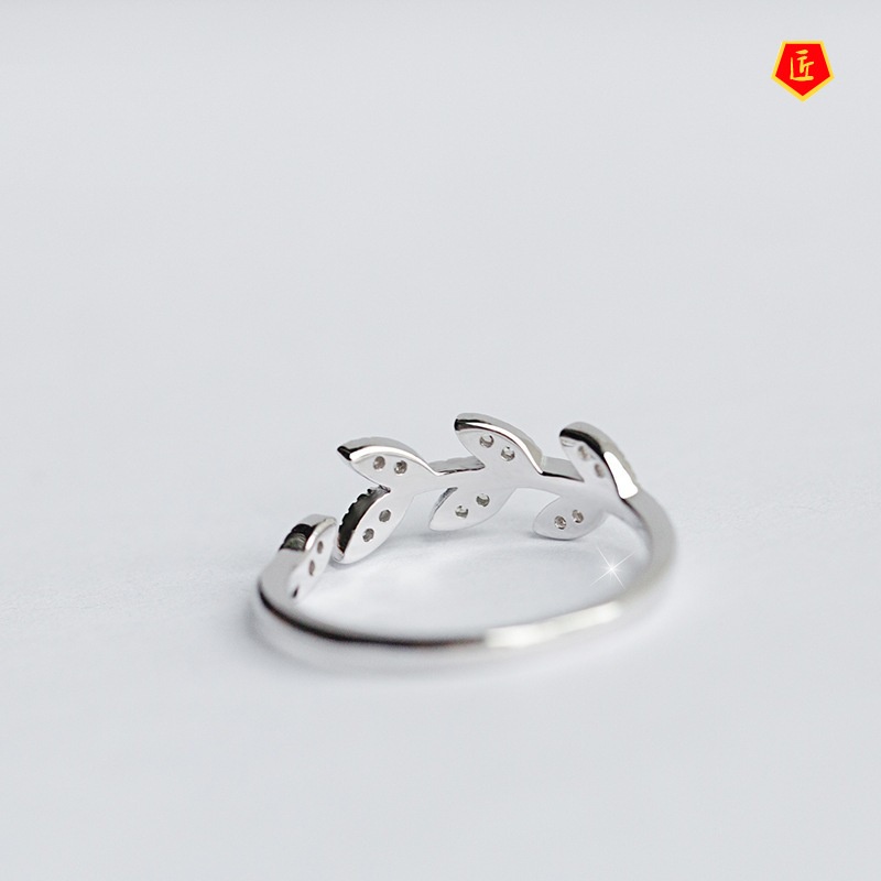 [Ready Stock]Silver Leaf Ring Female Fashion Accessories