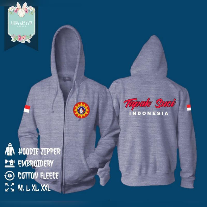 Jaket Zipper Abu Tapak Suci