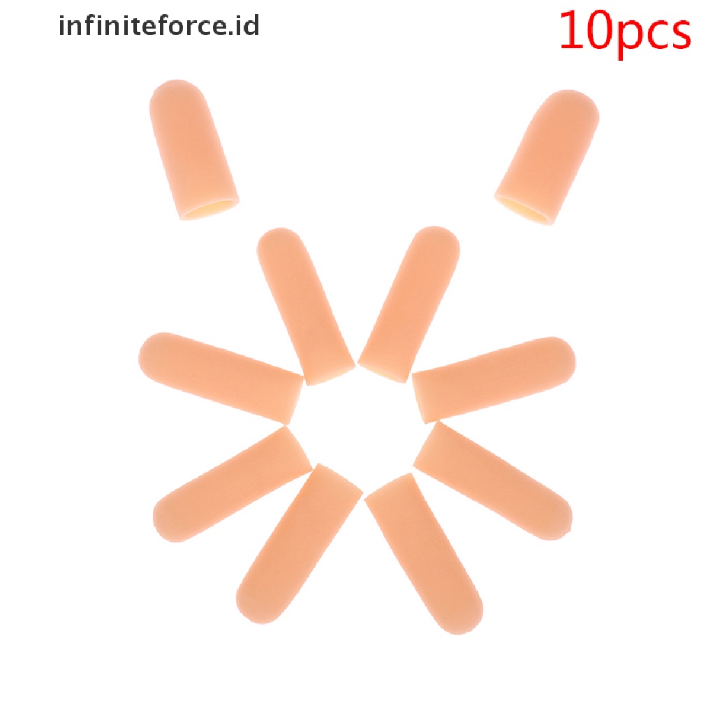 (Infiniteforce.Id) 10pcs / Set Cap Pelindung Jari Bahan Silikon Untuk Pereda Nyeri