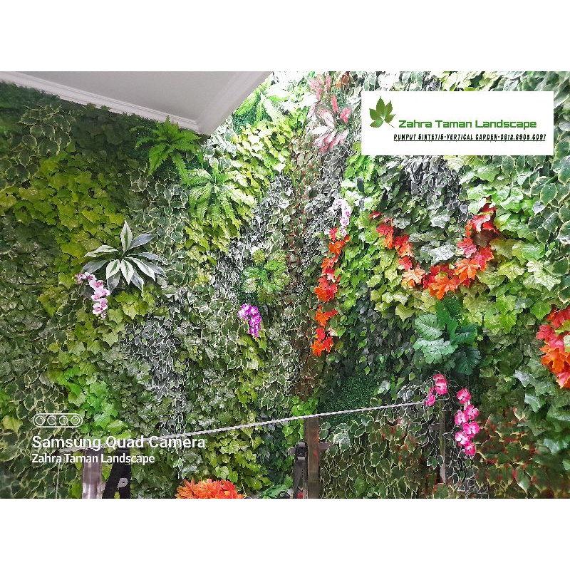 Vertical Sintetis Artificial Untuk Dekorasi Dinding | Taman Vertikal Garden