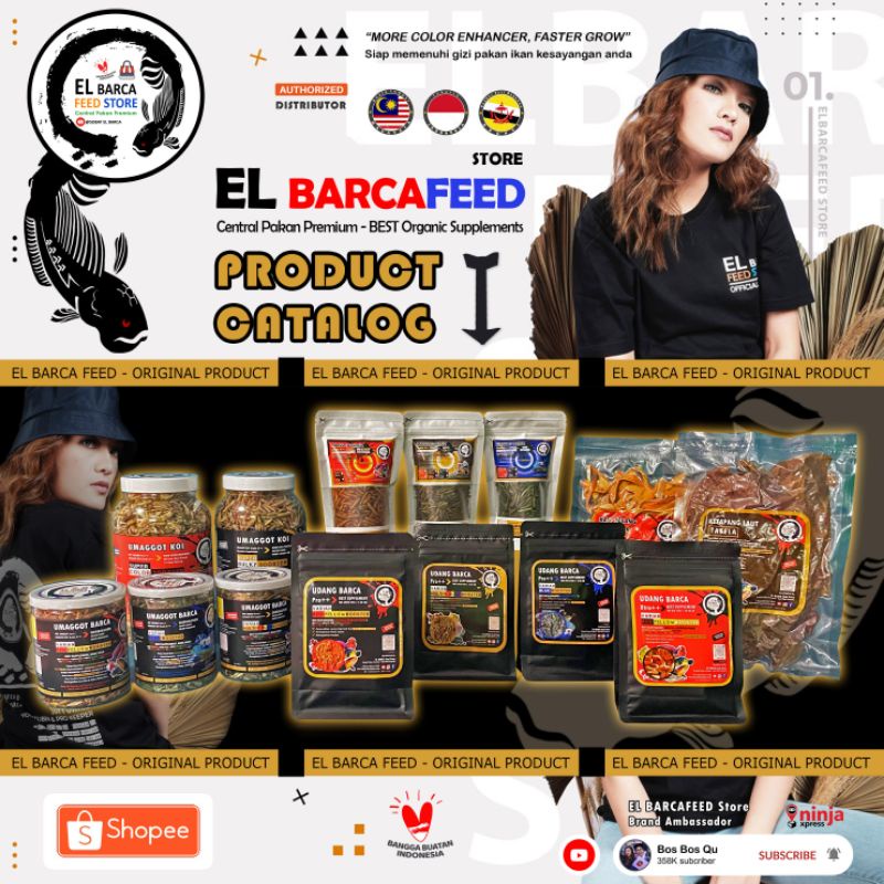 Fatih Aquatic Surabaya - UDANG KERING BARCA Pro++/Xtra++ & MAGGOT BARCA Grade A++ (RED-YELLOW, BLUE,